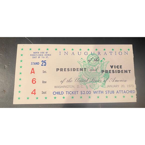 1973 Ticket Inauguration Of President Nixon & Vice-President Agnew - Picture 2 of 2